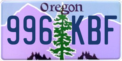 OR license plate 996KBF