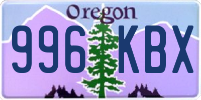 OR license plate 996KBX