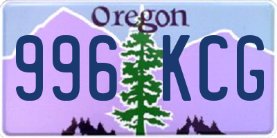 OR license plate 996KCG