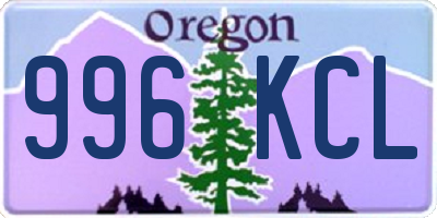 OR license plate 996KCL