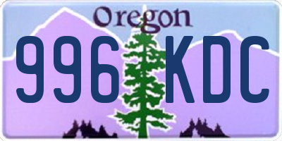OR license plate 996KDC