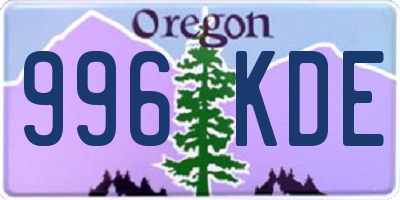 OR license plate 996KDE