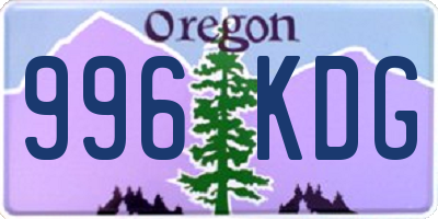 OR license plate 996KDG