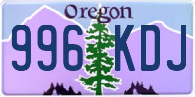 OR license plate 996KDJ
