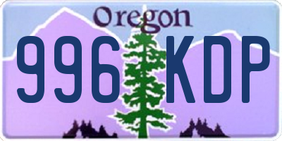 OR license plate 996KDP