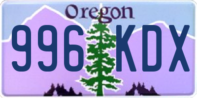 OR license plate 996KDX