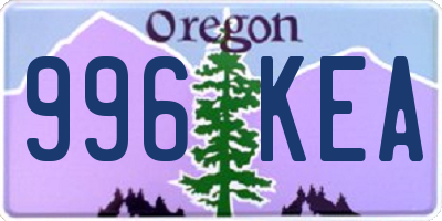 OR license plate 996KEA