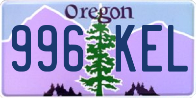 OR license plate 996KEL