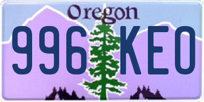 OR license plate 996KEO