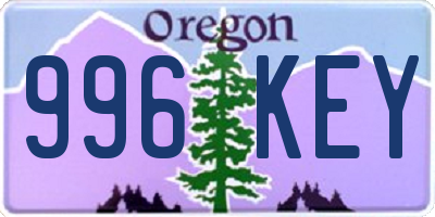 OR license plate 996KEY