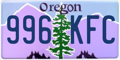 OR license plate 996KFC