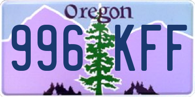OR license plate 996KFF