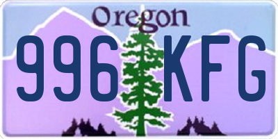 OR license plate 996KFG