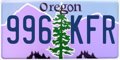 OR license plate 996KFR