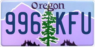 OR license plate 996KFU