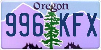 OR license plate 996KFX