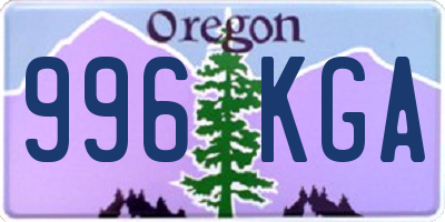 OR license plate 996KGA