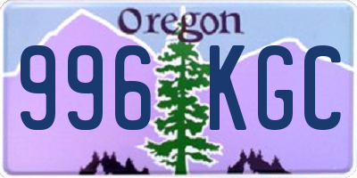 OR license plate 996KGC