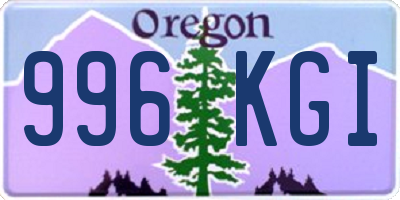 OR license plate 996KGI
