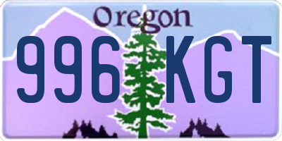 OR license plate 996KGT