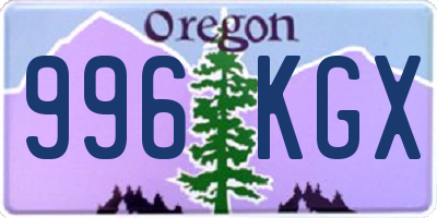 OR license plate 996KGX