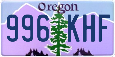 OR license plate 996KHF
