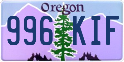 OR license plate 996KIF