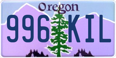 OR license plate 996KIL