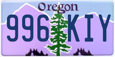 OR license plate 996KIY