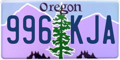 OR license plate 996KJA