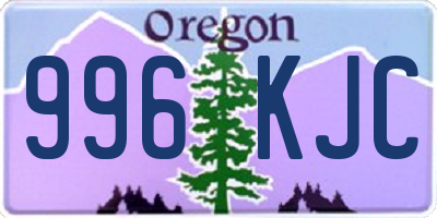 OR license plate 996KJC