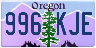 OR license plate 996KJE