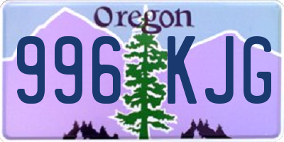 OR license plate 996KJG