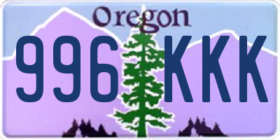 OR license plate 996KKK