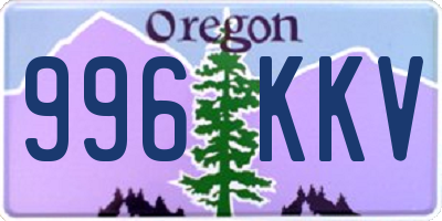 OR license plate 996KKV