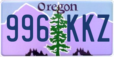 OR license plate 996KKZ