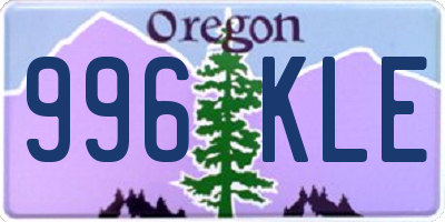 OR license plate 996KLE