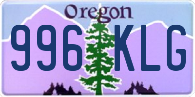 OR license plate 996KLG
