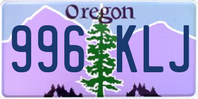 OR license plate 996KLJ
