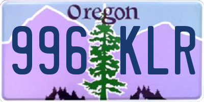 OR license plate 996KLR