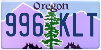OR license plate 996KLT