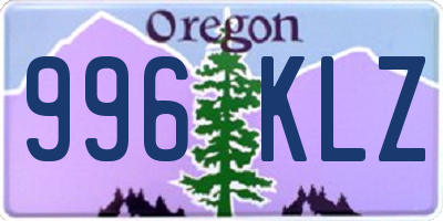 OR license plate 996KLZ