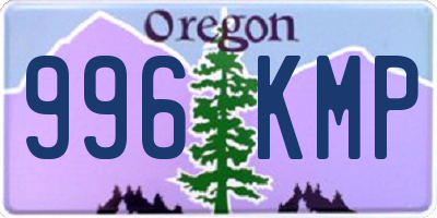OR license plate 996KMP
