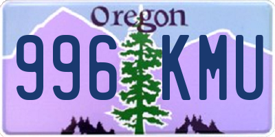 OR license plate 996KMU