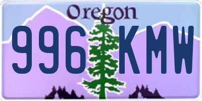 OR license plate 996KMW