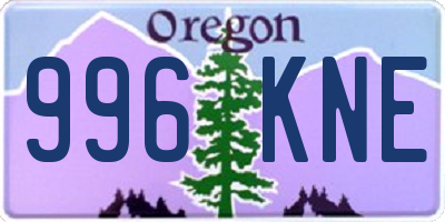 OR license plate 996KNE