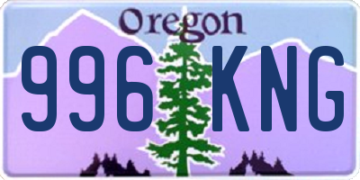 OR license plate 996KNG