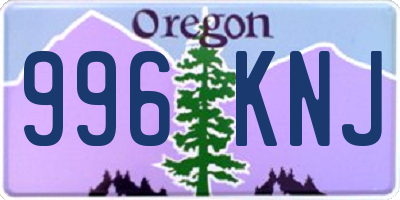 OR license plate 996KNJ