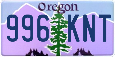 OR license plate 996KNT