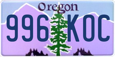 OR license plate 996KOC